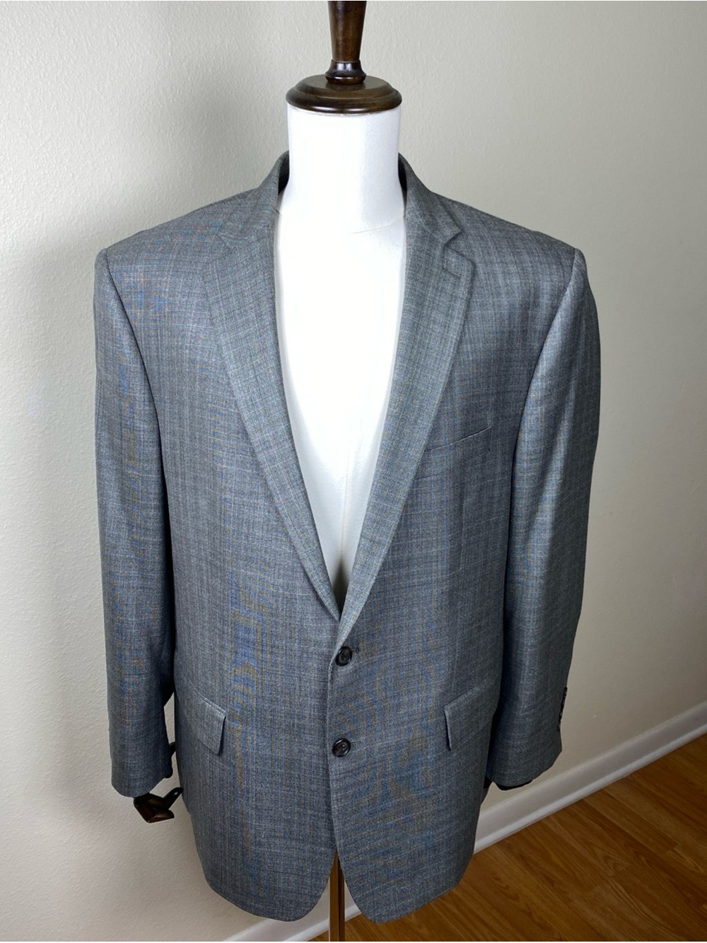 Ralph Lauren Blazer Men’s 48R Gray Bird Eye Silk Wool Sport Coat Made in Canada
